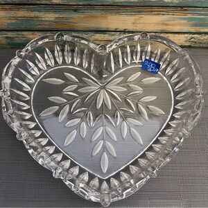 Studio Nova Heart-Shaped Fernwood Crystal Dish - New in Box